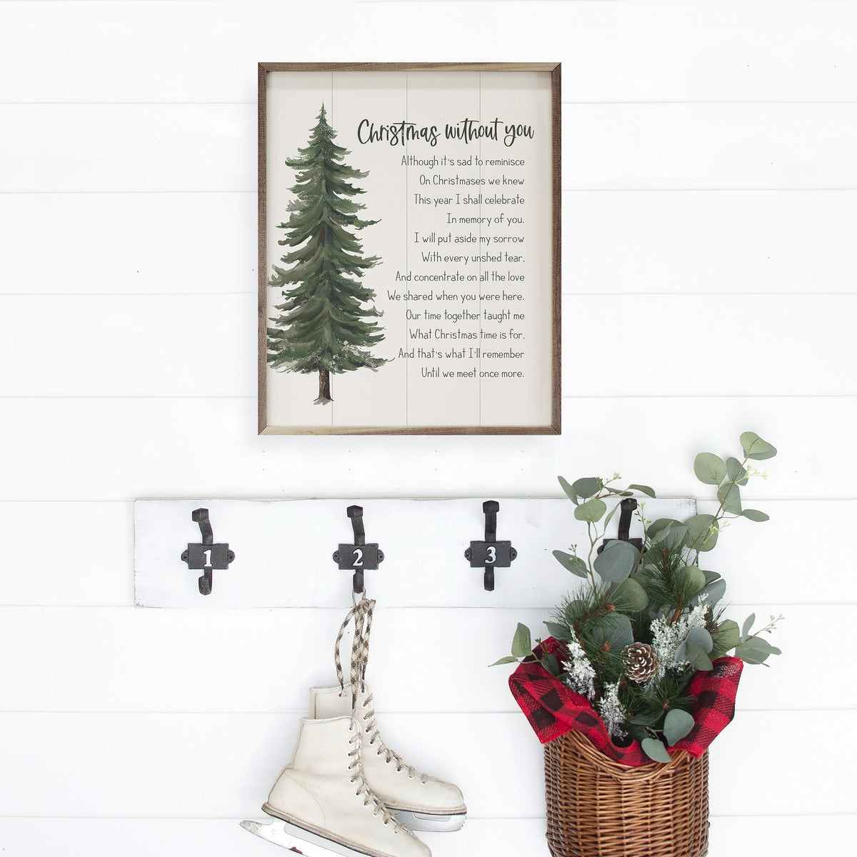 Christmas Without You White Printed and Framed Wall Sign