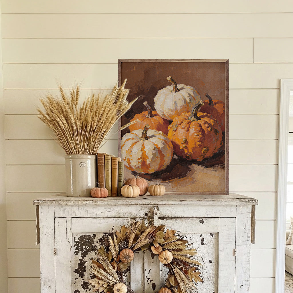 Classic Orange Mini Pumpkin Still Life Printed and Framed Wall Sign