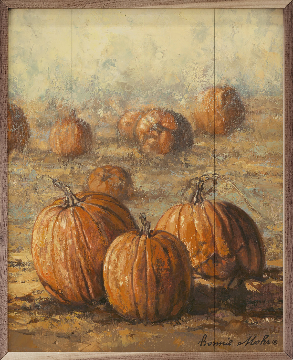 Country Pumpkins By Bonnie Mohr Printed and Framed Wall Sign
