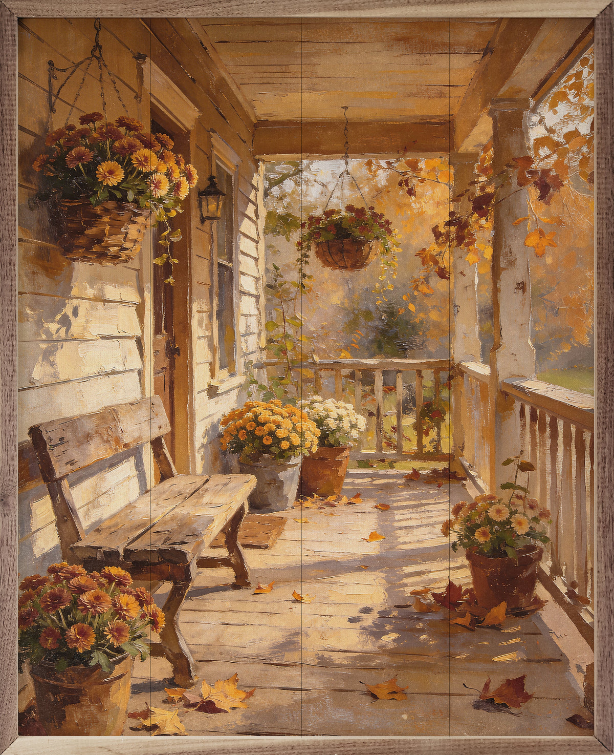 Fall's Front Porch Printed and Framed Wall Sign