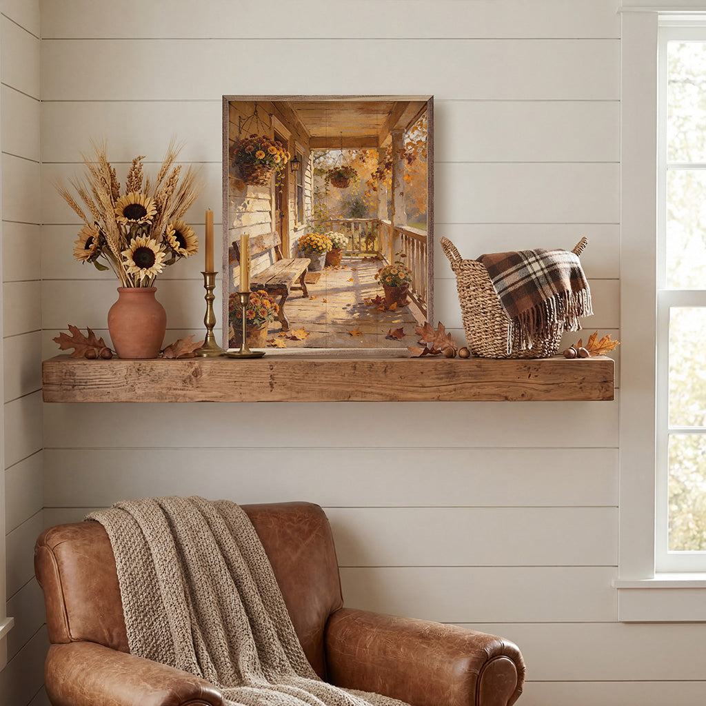 Fall's Front Porch Printed and Framed Wall Sign
