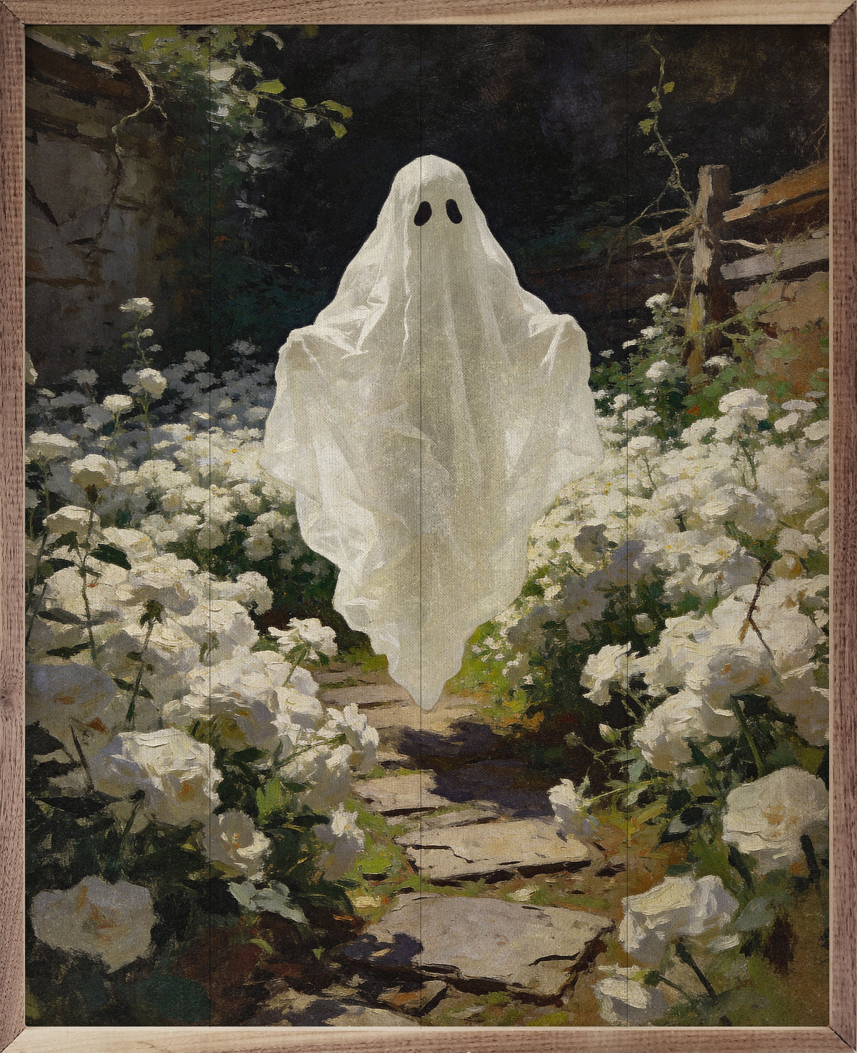 Ghost In The Garden Printed and Framed Wall Sign