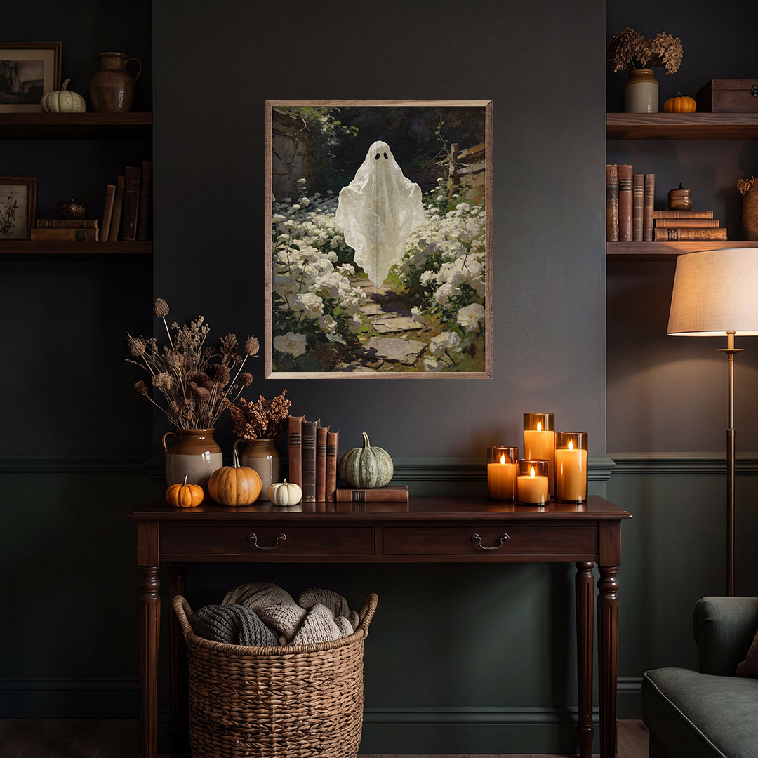 Ghost In The Garden Printed and Framed Wall Sign