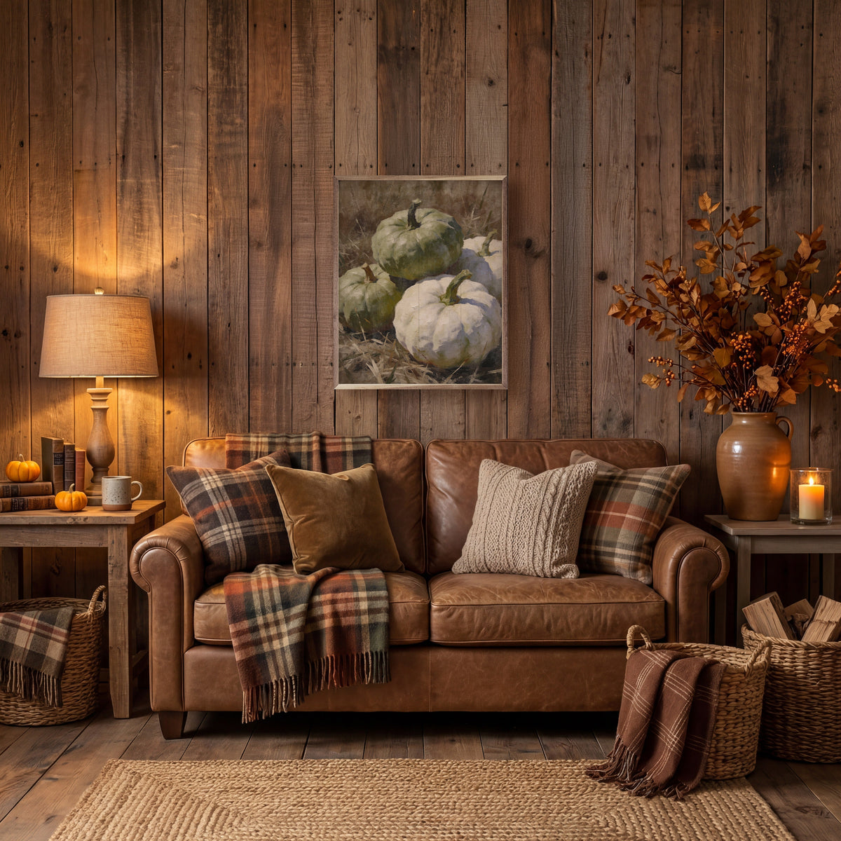 Green Heirloom Pumpkin Still Life Printed and Framed Wall Sign