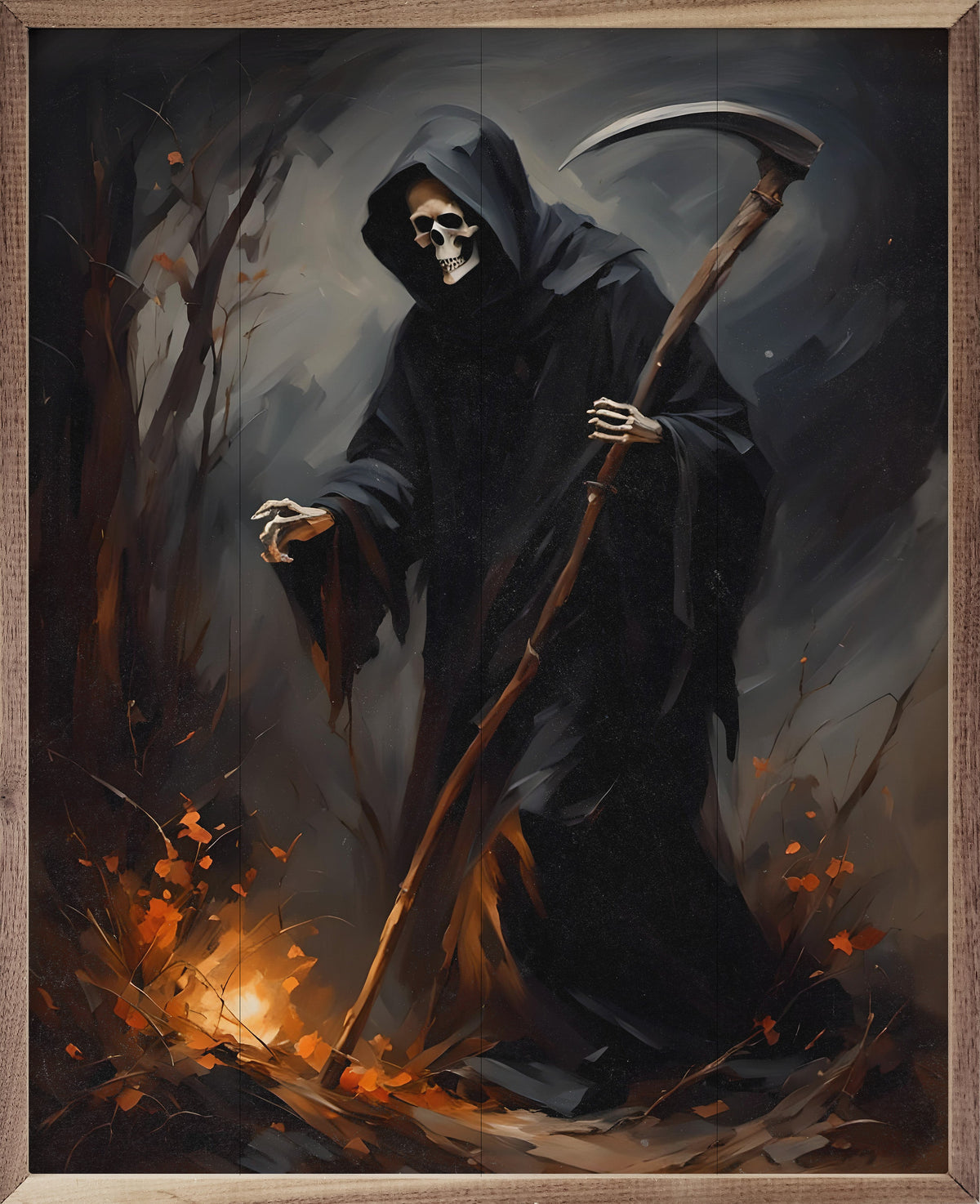 Grim Reaper Printed and Framed Wall Sign