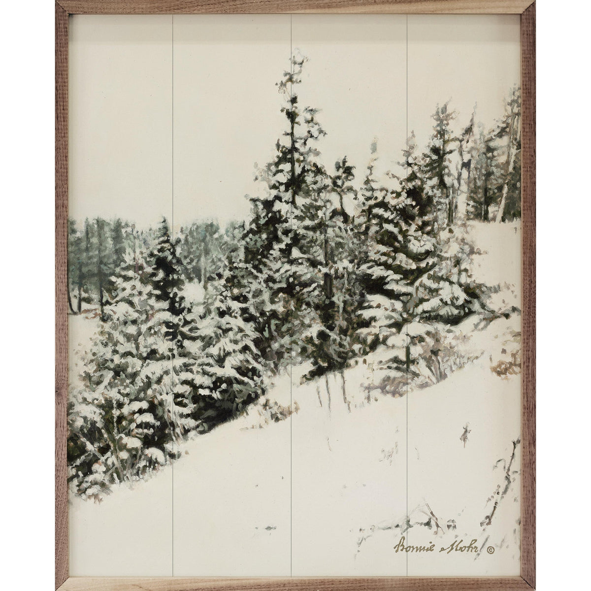 Grouping Of Winter Trees By Bonnie Mohr Printed and Framed Wall Sign