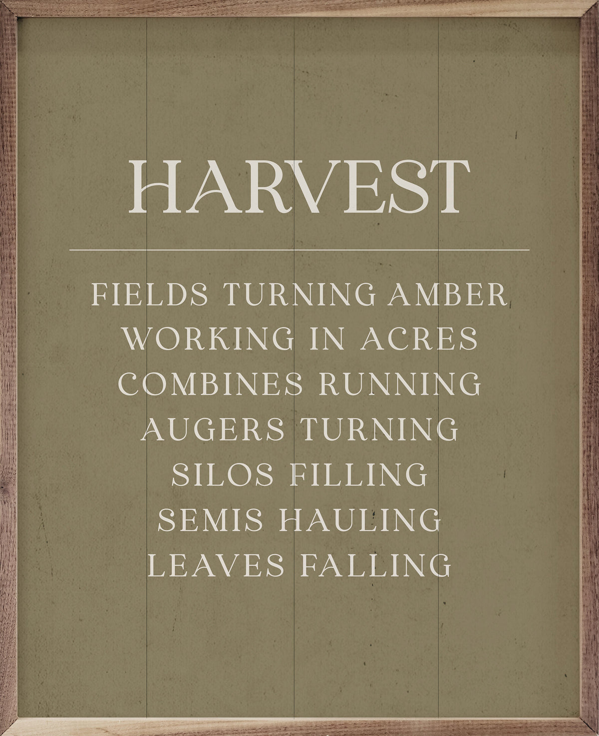 Harvest Fields Turning Amber Green Printed and Framed Wall Sign