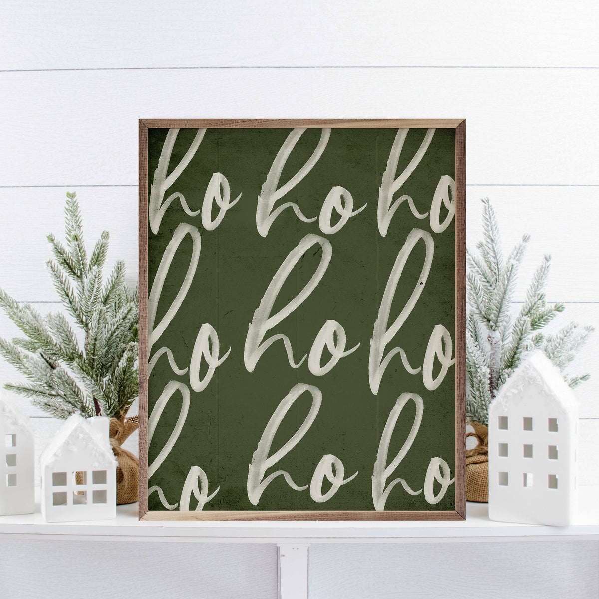 Ho Ho Ho Repeat Printed and Framed Wall Sign