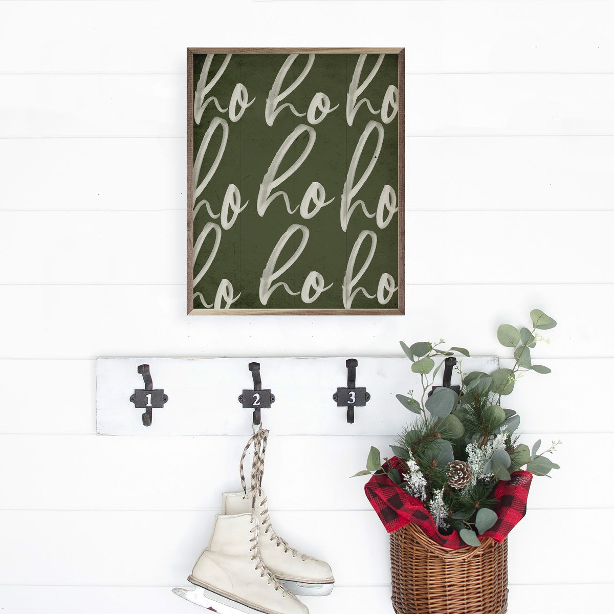 Ho Ho Ho Repeat Printed and Framed Wall Sign