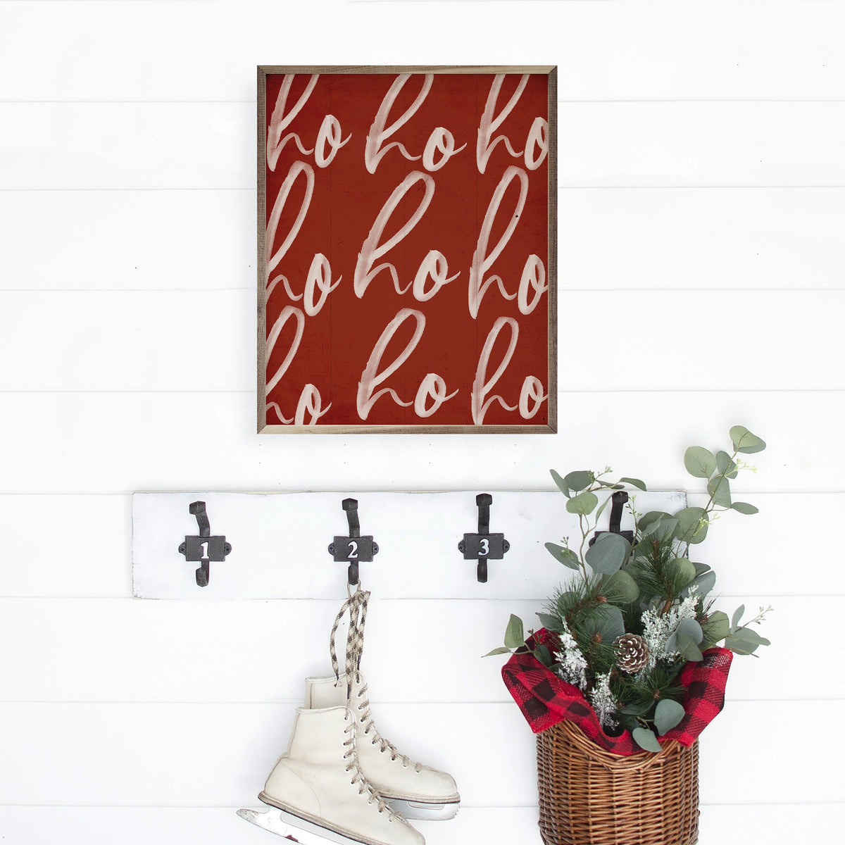 Ho Ho Ho Repeat Printed and Framed Wall Sign