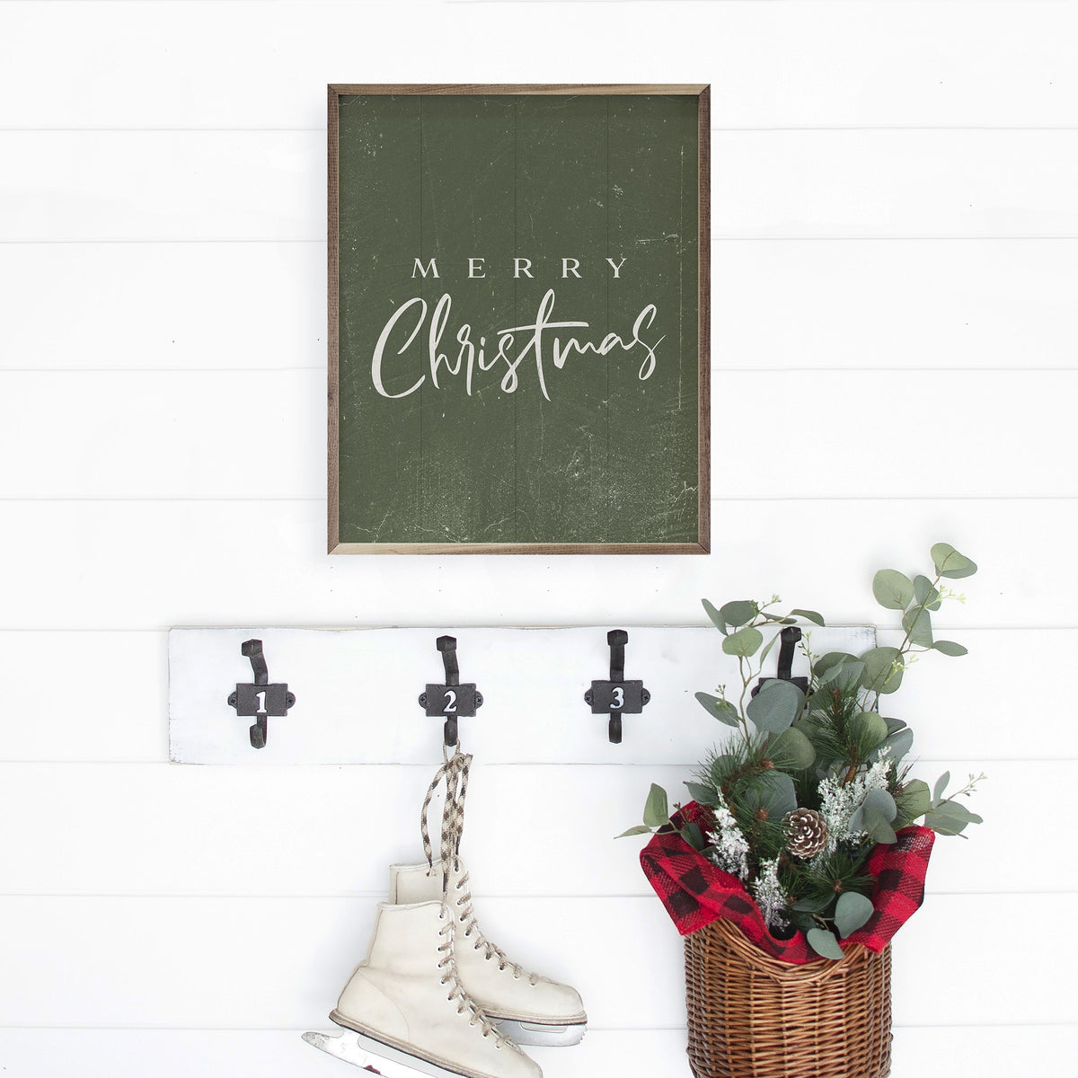 Merry Christmas Fancy Printed and Framed Wall Sign