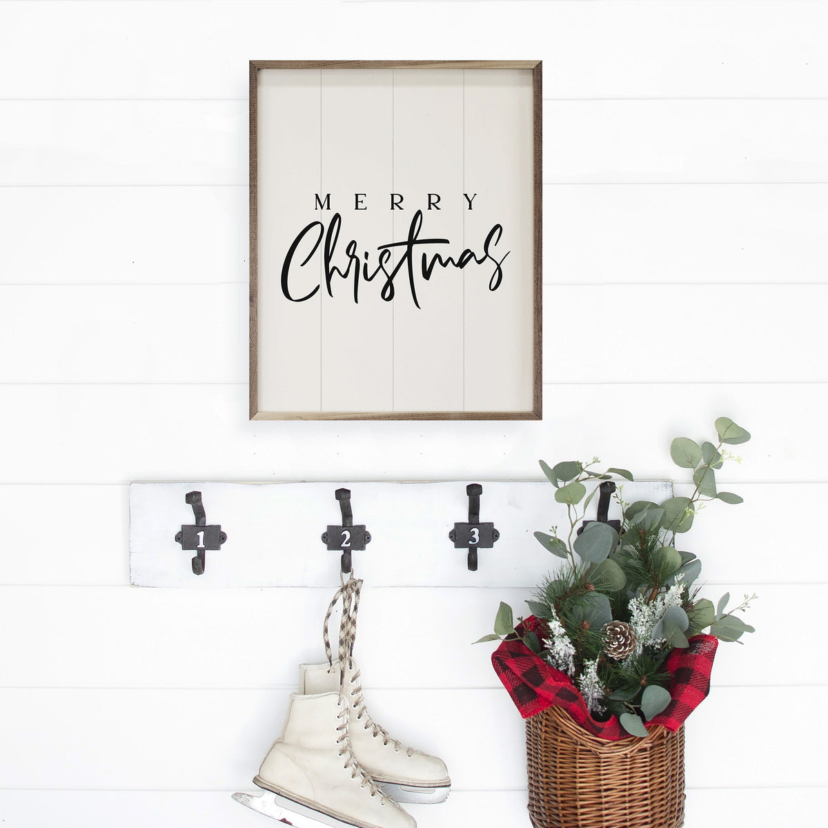 Merry Christmas Fancy Printed and Framed Wall Sign
