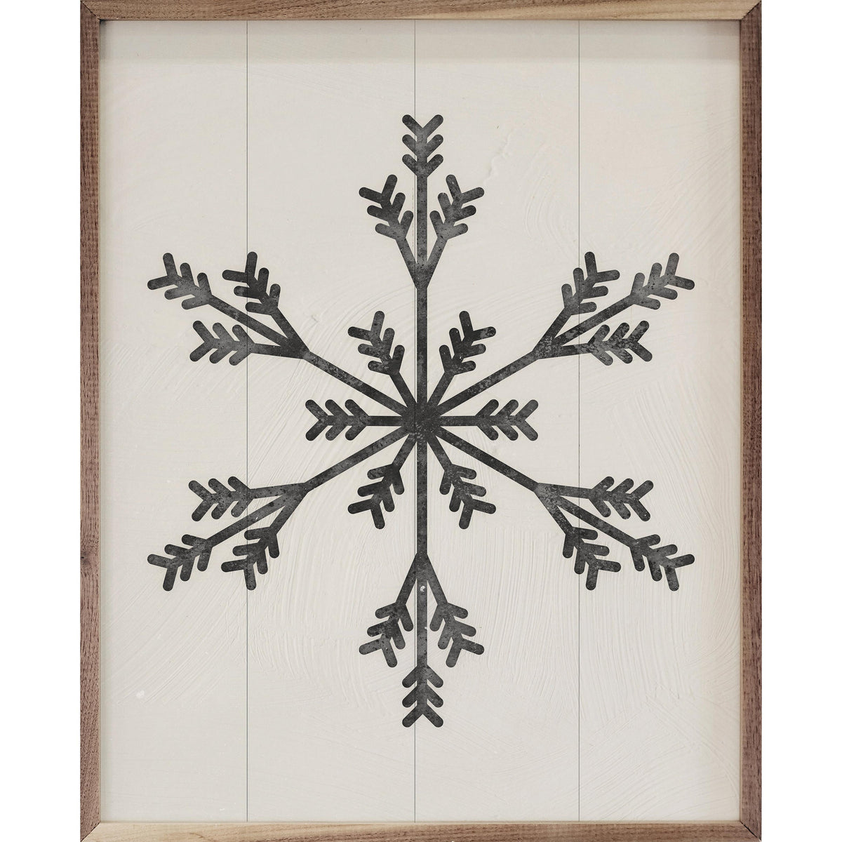 Modern Snowflake 2 Small Three Spike by Nina Blue Printed and Framed Wall Sign