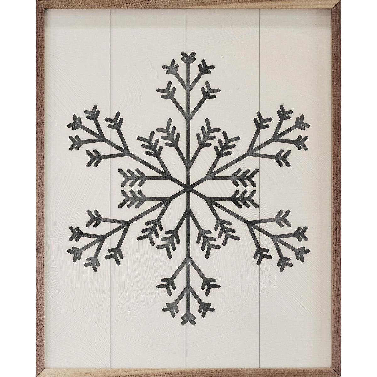 Modern Snowflake 3 Two Spike By Nina Blue Printed and Framed Wall Sign