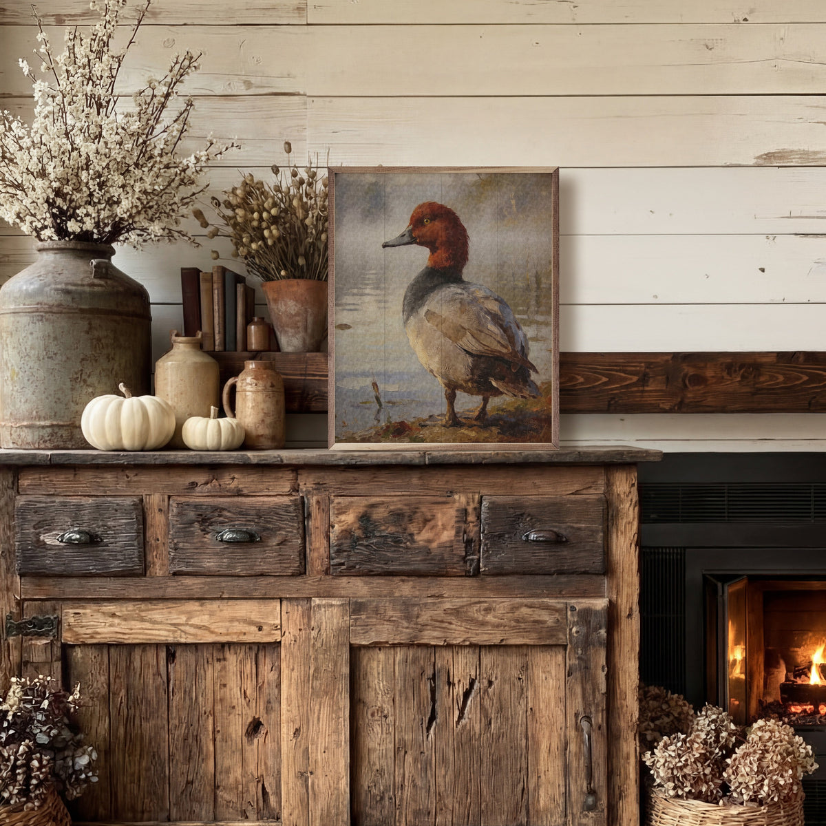 Redhead Duck Printed and Framed Wall Sign