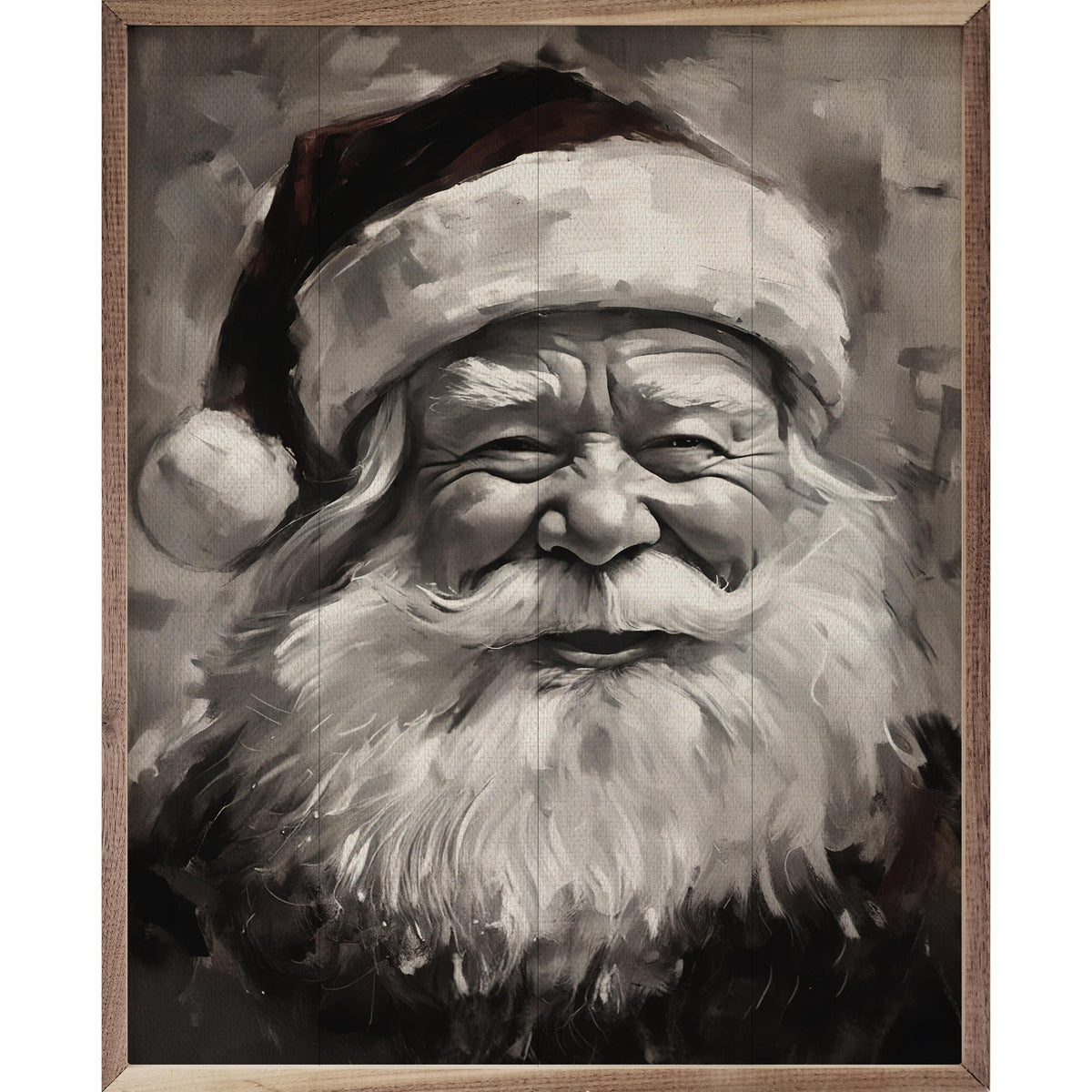 Santa BW Printed and Framed Wall Sign