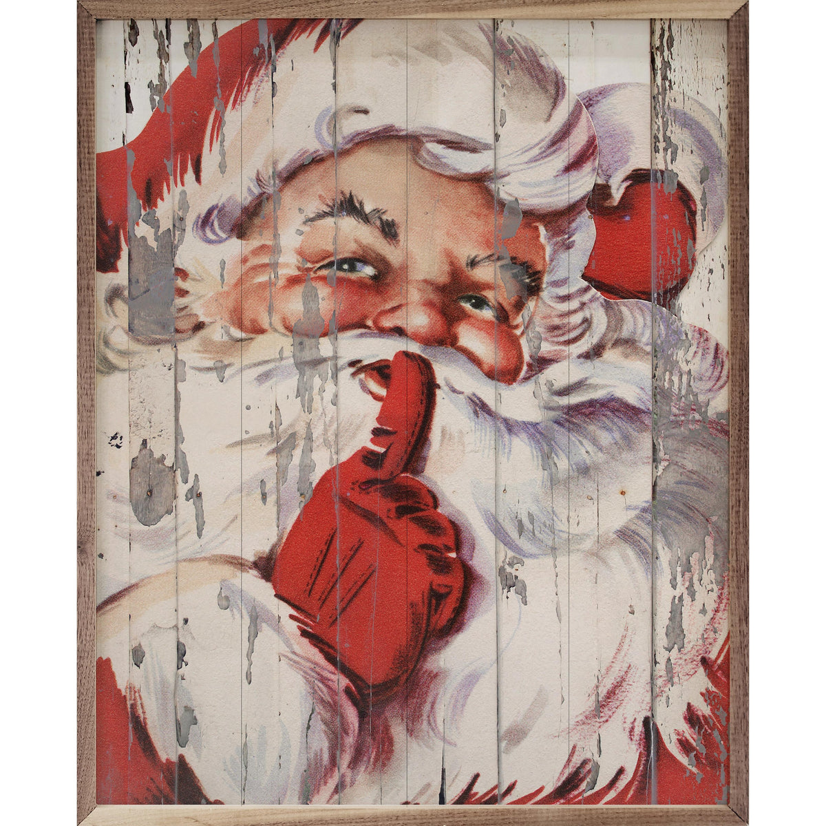 Santa Be Quiet Shh Printed and Framed Wall Sign