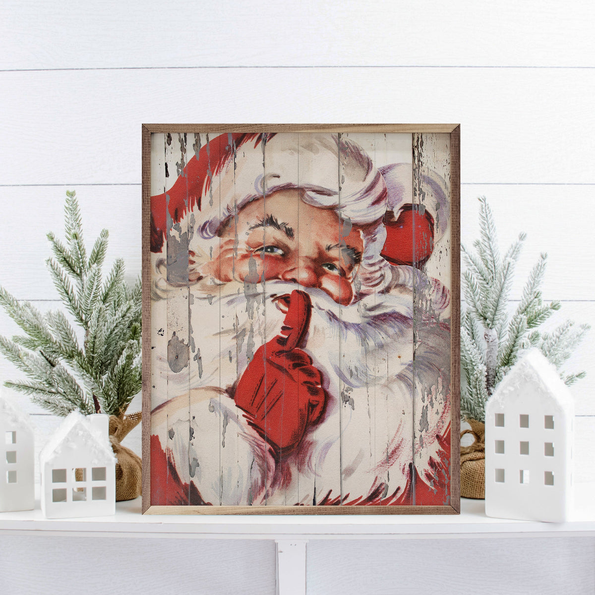 Santa Be Quiet Shh Printed and Framed Wall Sign