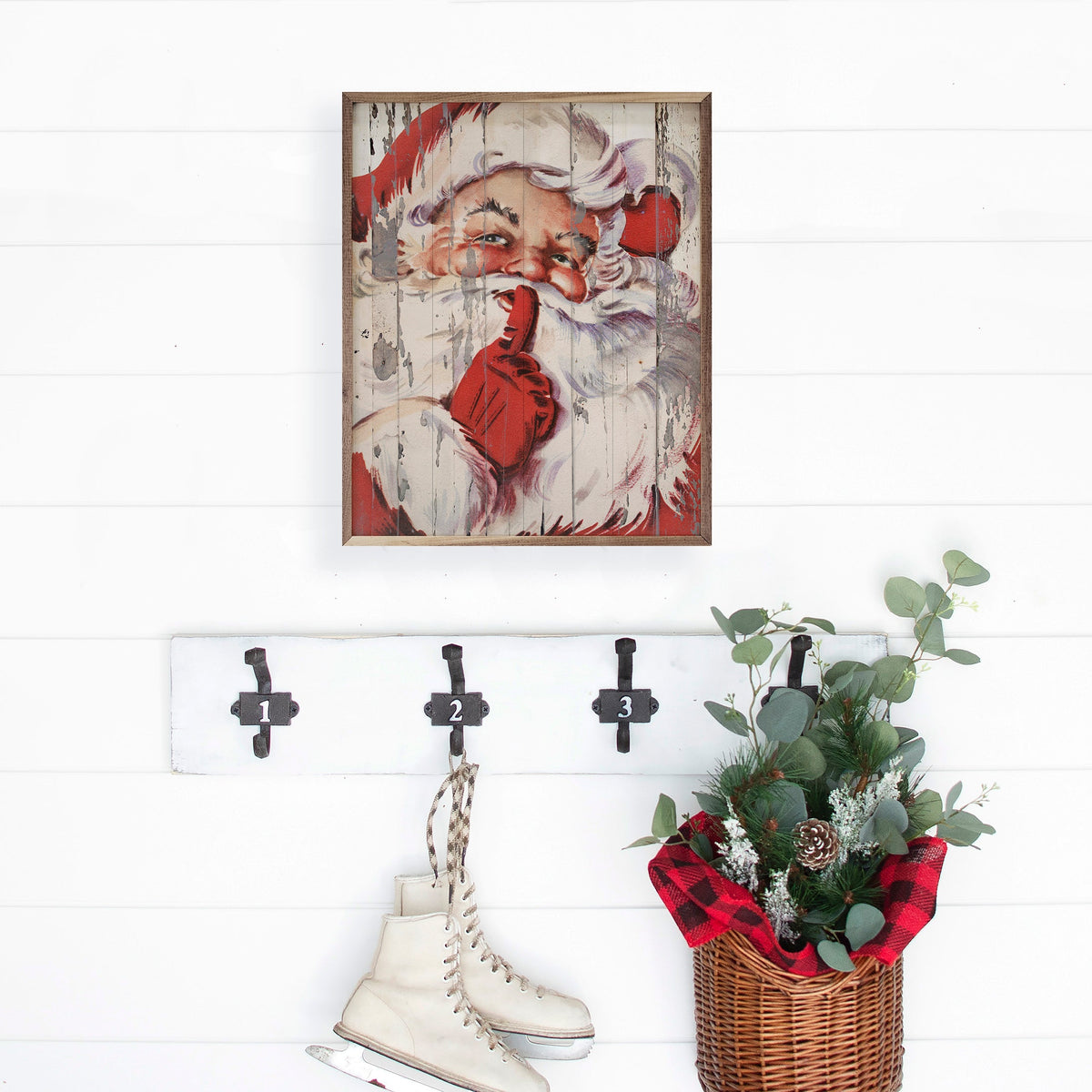 Santa Be Quiet Shh Printed and Framed Wall Sign