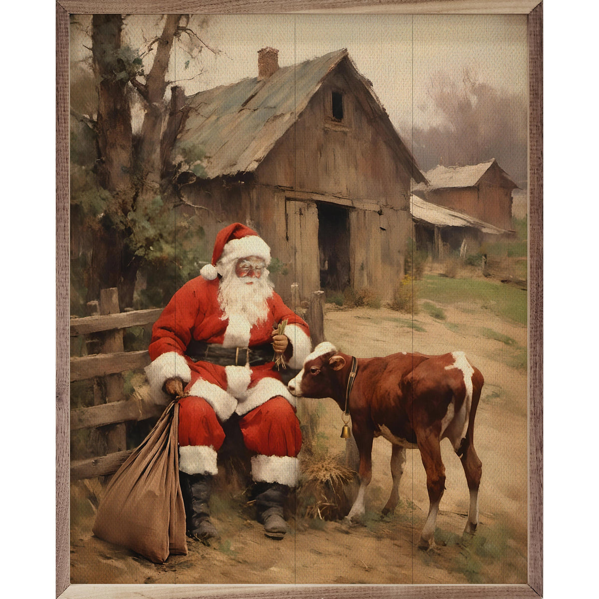 Santa Farm Visit Printed and Framed Wall Sign