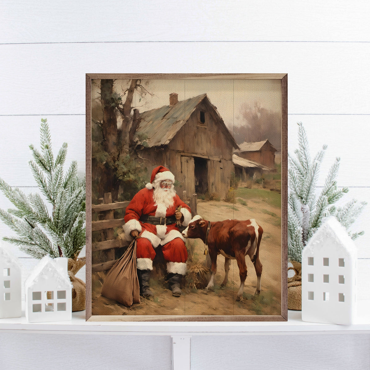 Santa Farm Visit Printed and Framed Wall Sign