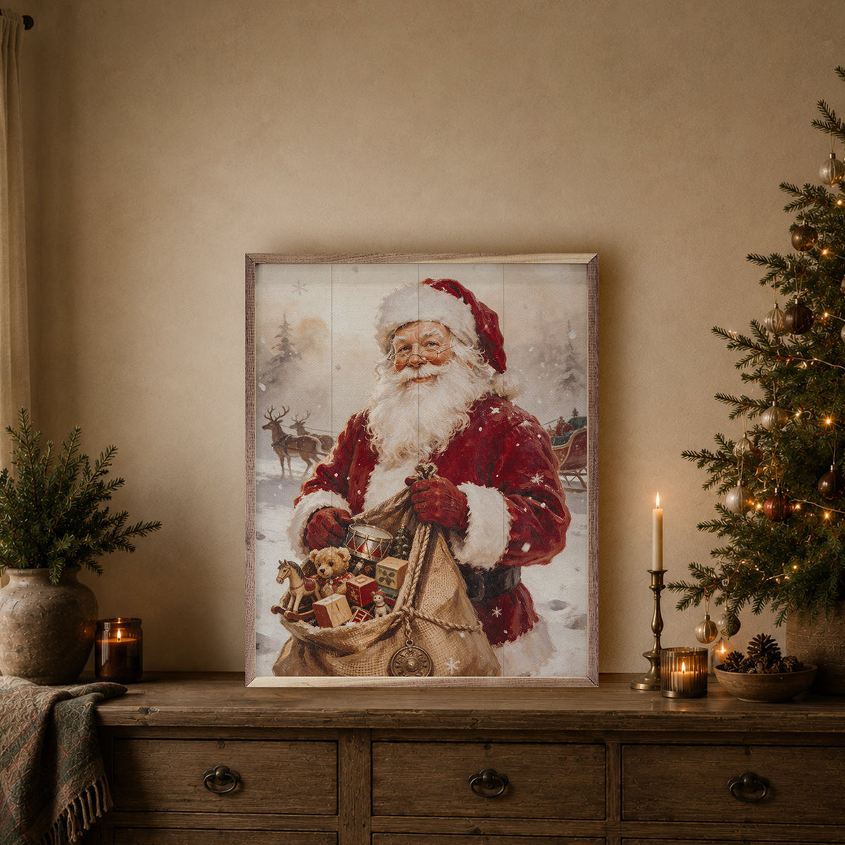 Santa's Toys Printed and Framed Wall Sign
