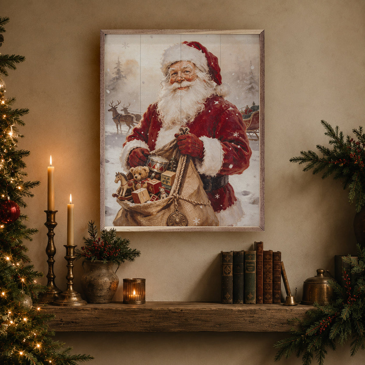 Santa's Toys Printed and Framed Wall Sign