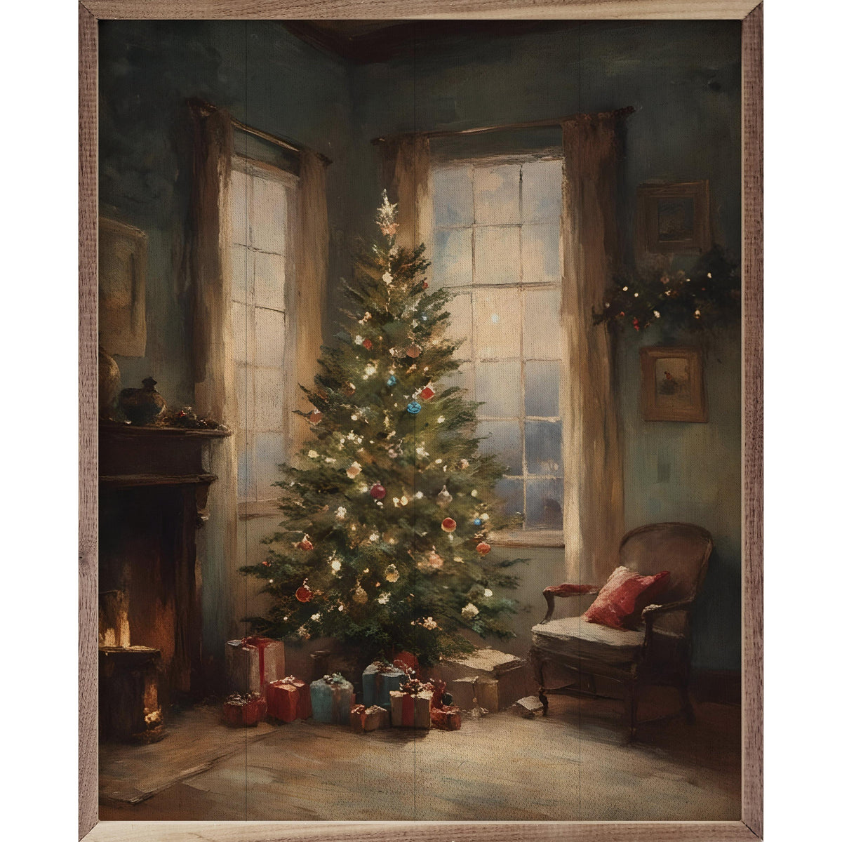 Simple Christmas Tree Printed and Framed Wall Sign