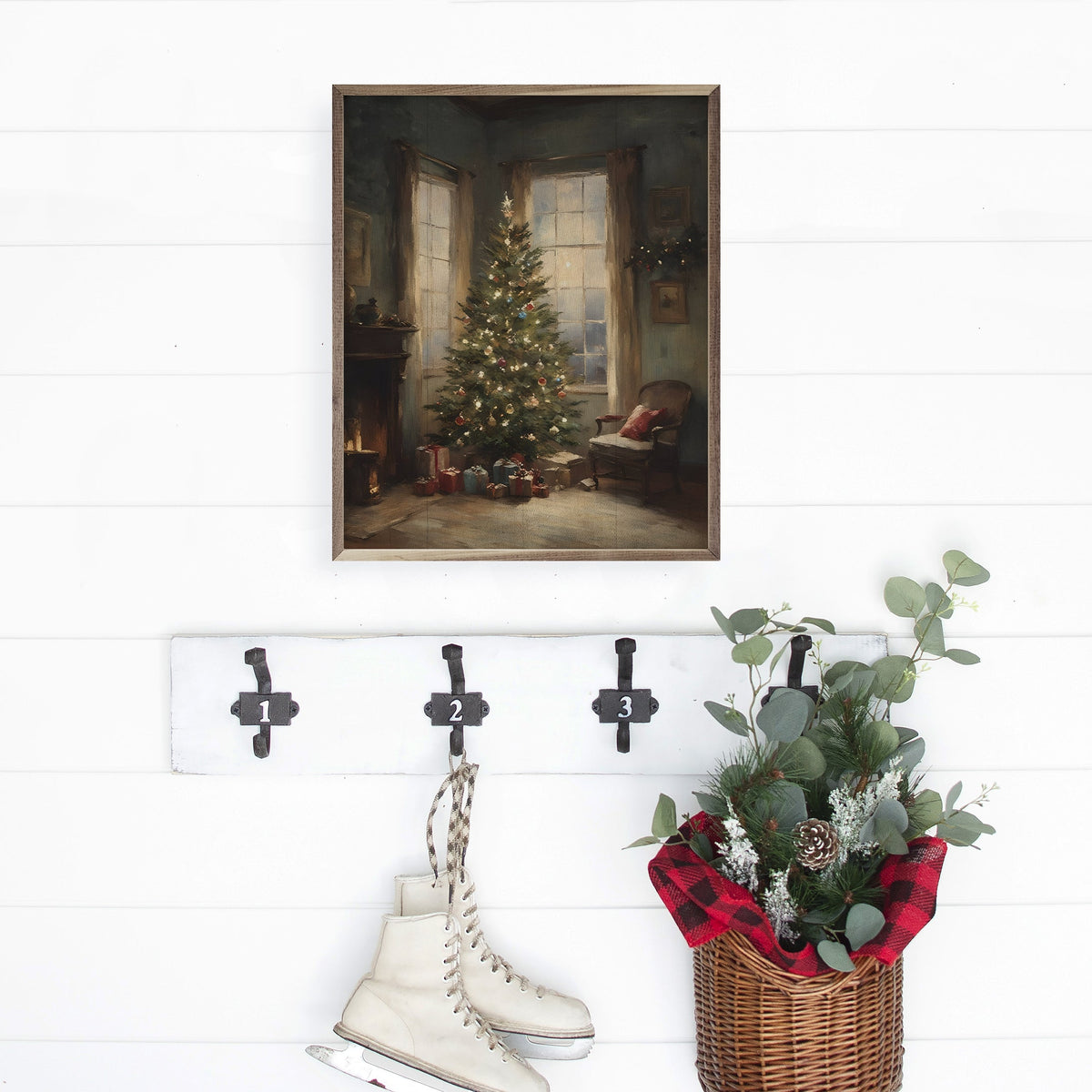Simple Christmas Tree Printed and Framed Wall Sign