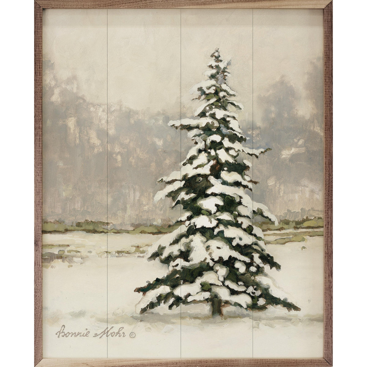 Single Winter Tree By Bonnie Mohr Printed and Framed Wall Sign
