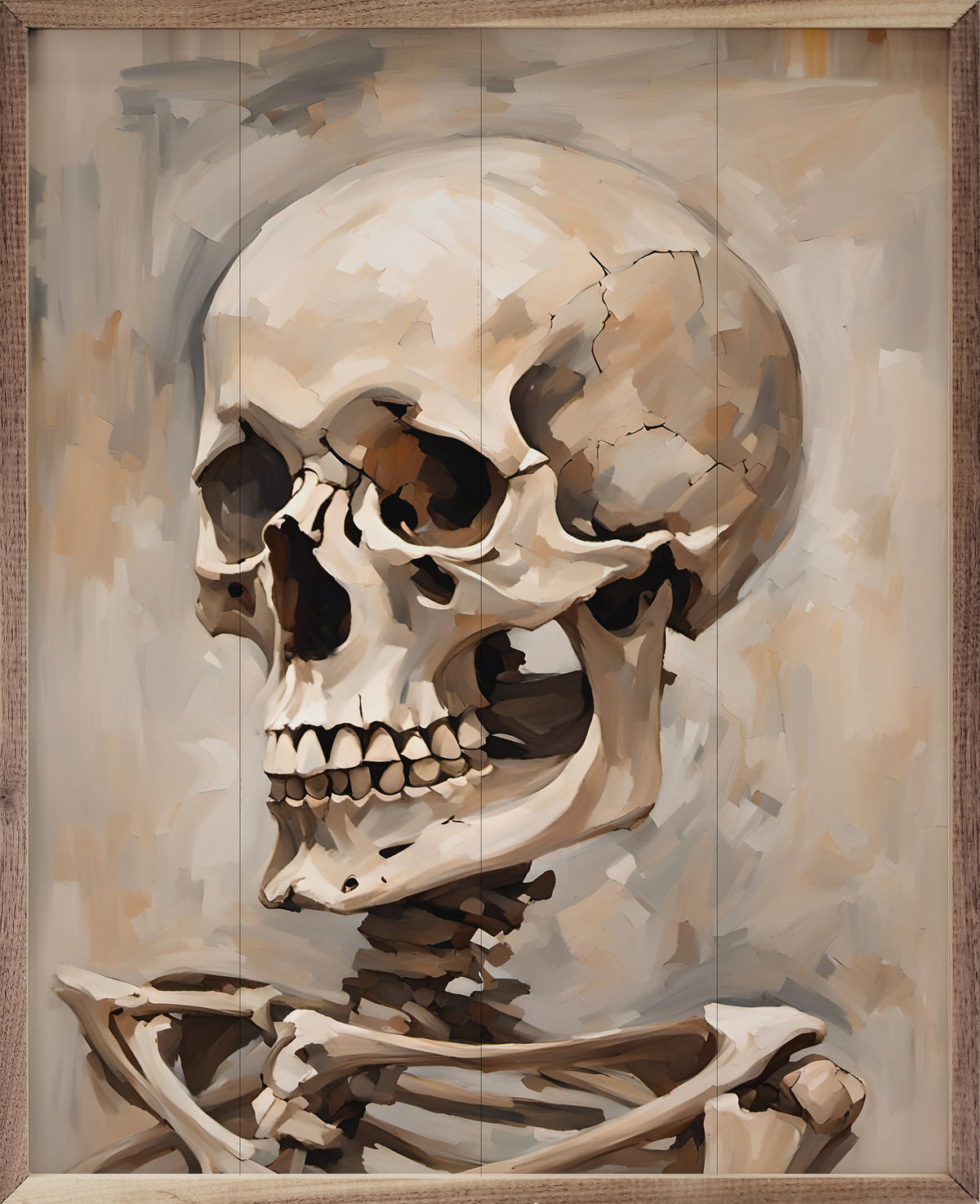 Skeleton Portrait Printed and Framed Wall Sign