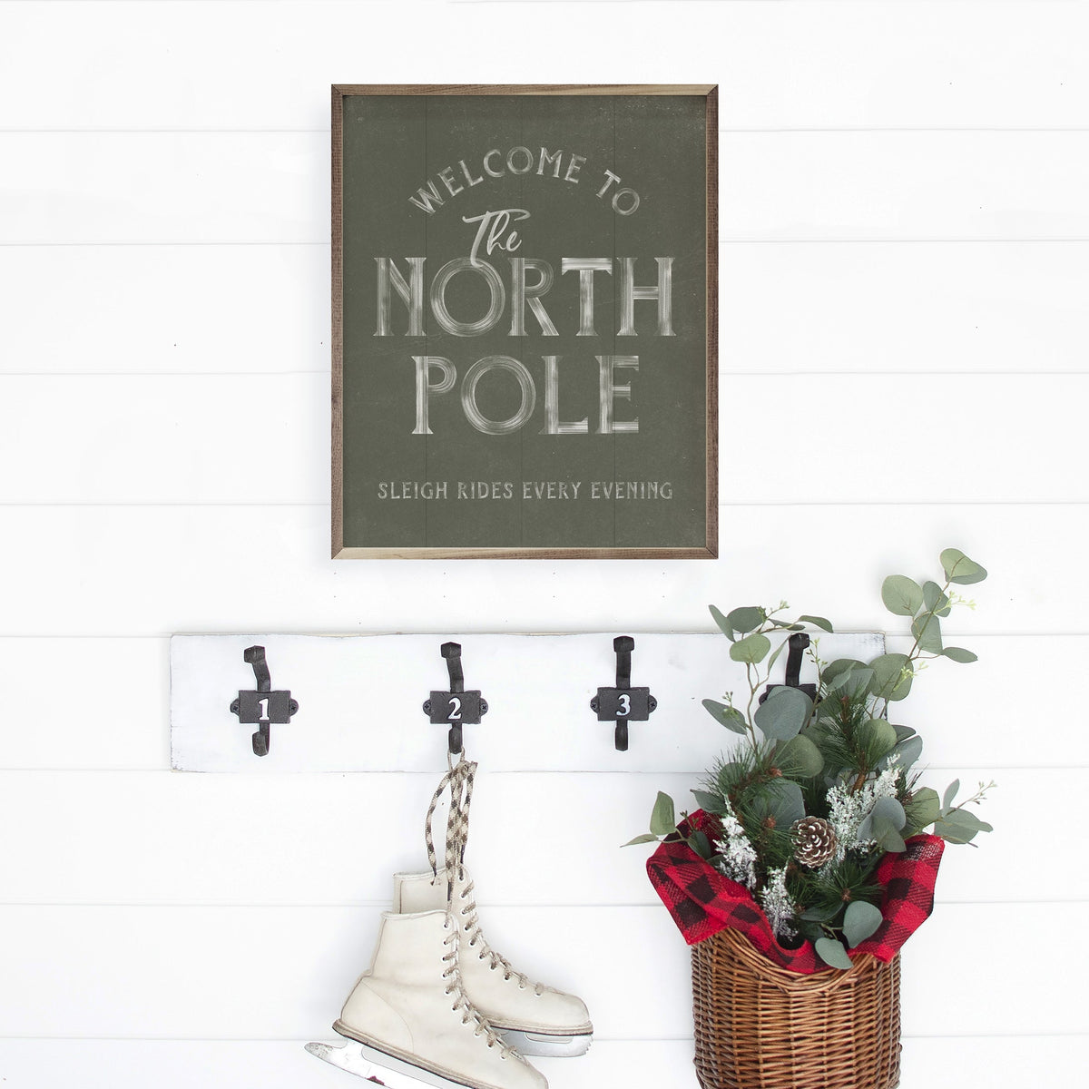 Welcome To The North Pole Printed and Framed Wall Sign