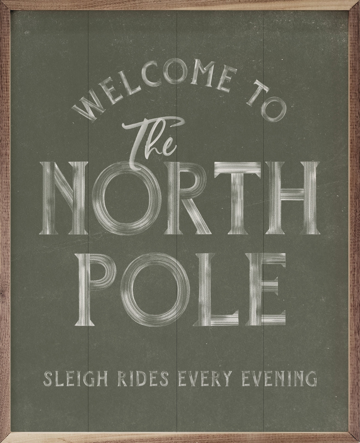 Welcome To The North Pole Printed and Framed Wall Sign