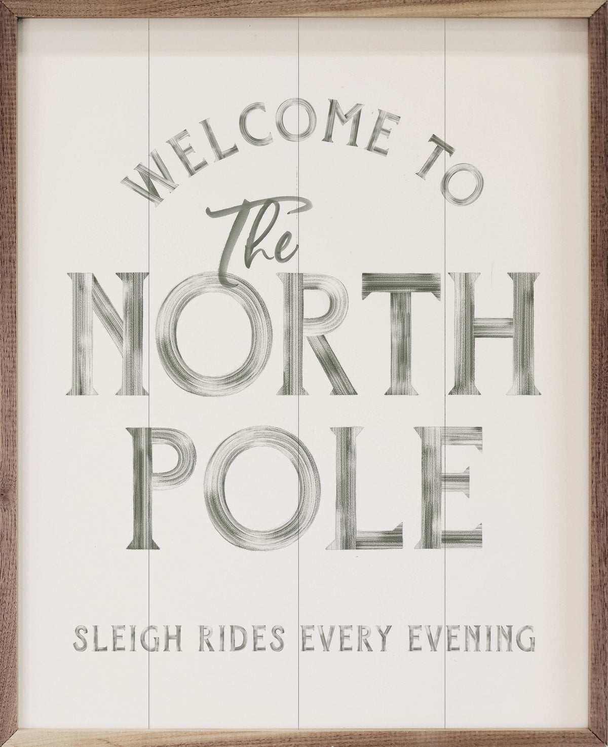 Welcome To The North Pole Printed and Framed Wall Sign
