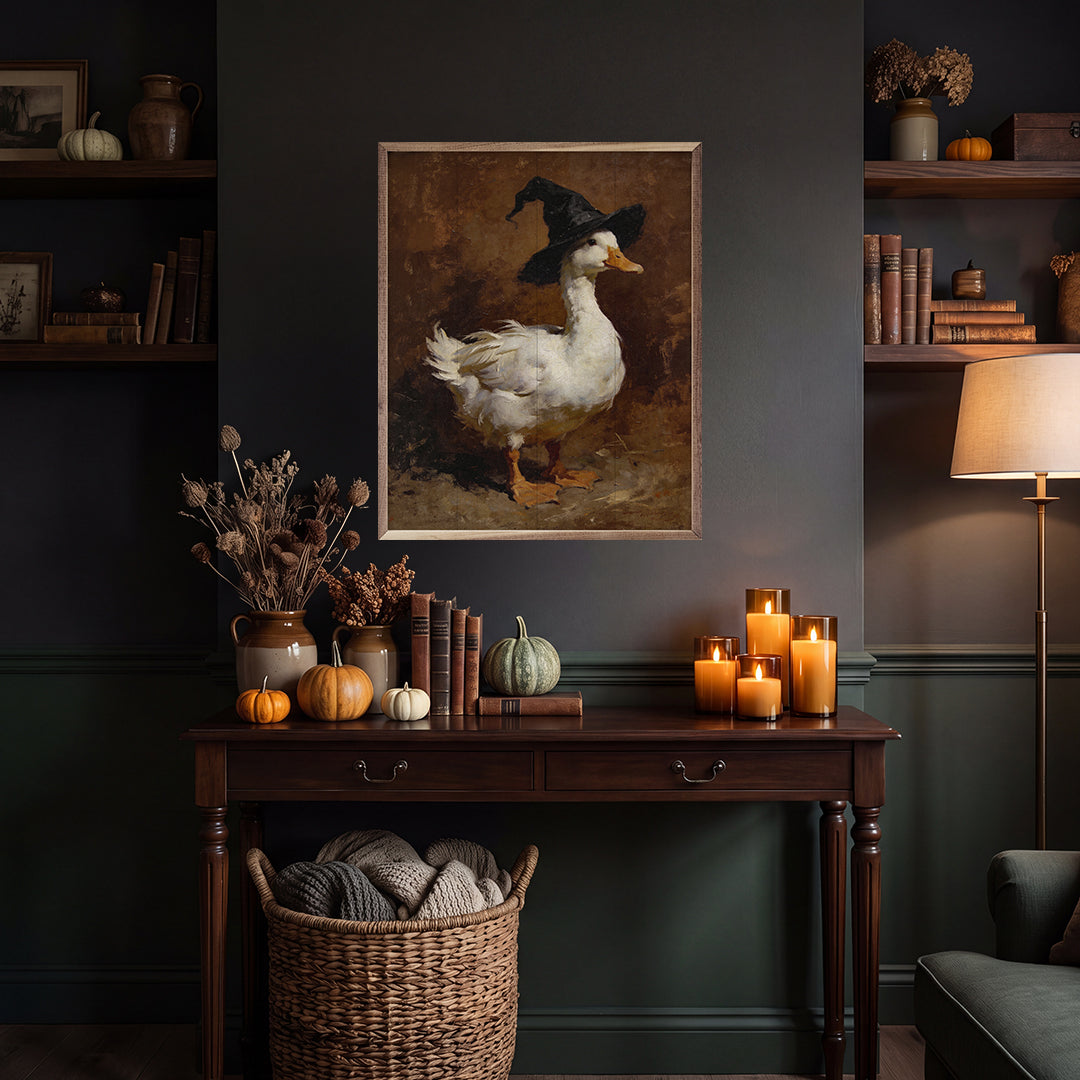 Witch Hat Duck Printed and Framed Wall Sign