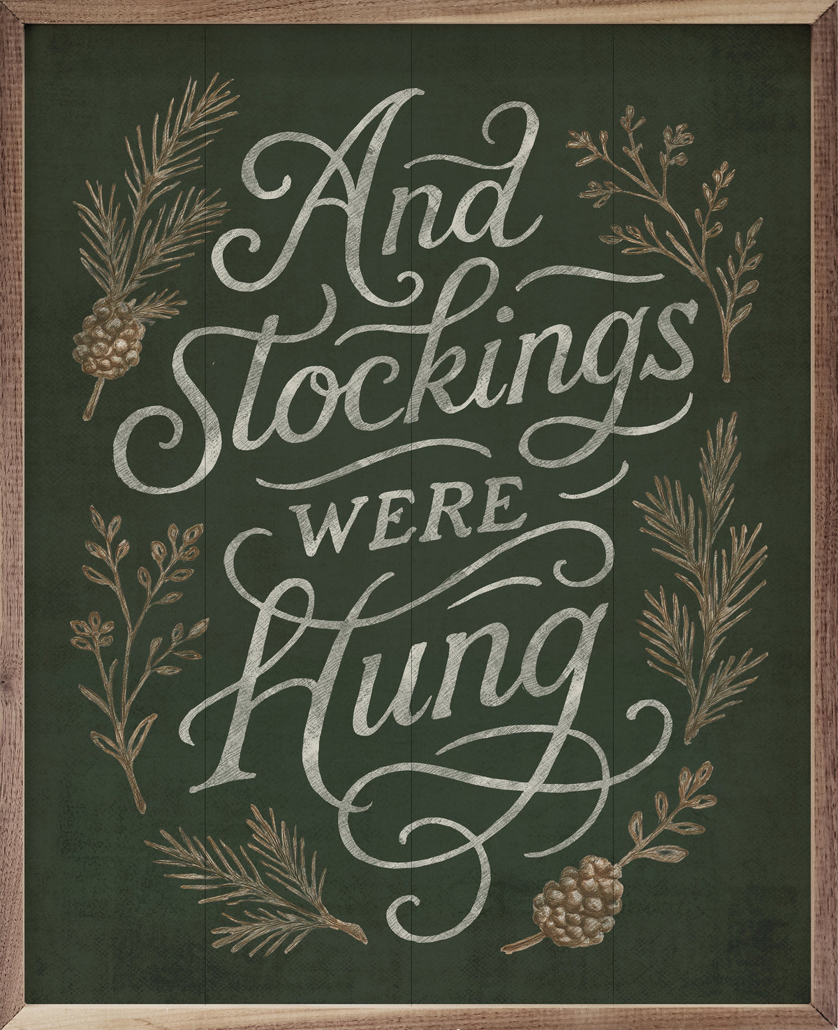 And Stockings Were Hung Printed and Framed Wall Sign