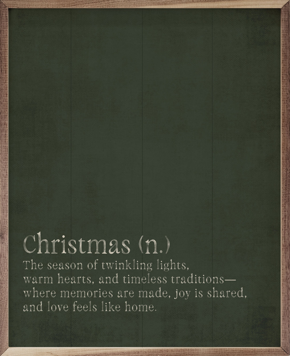 Christmas Definition Printed and Framed Wall Sign