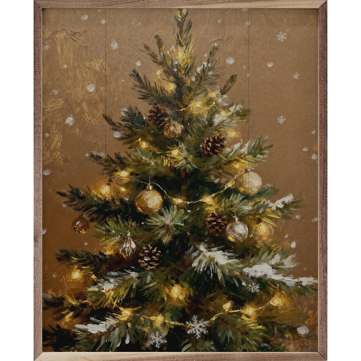 Christmas Tree Brown Printed and Framed Wall Sign