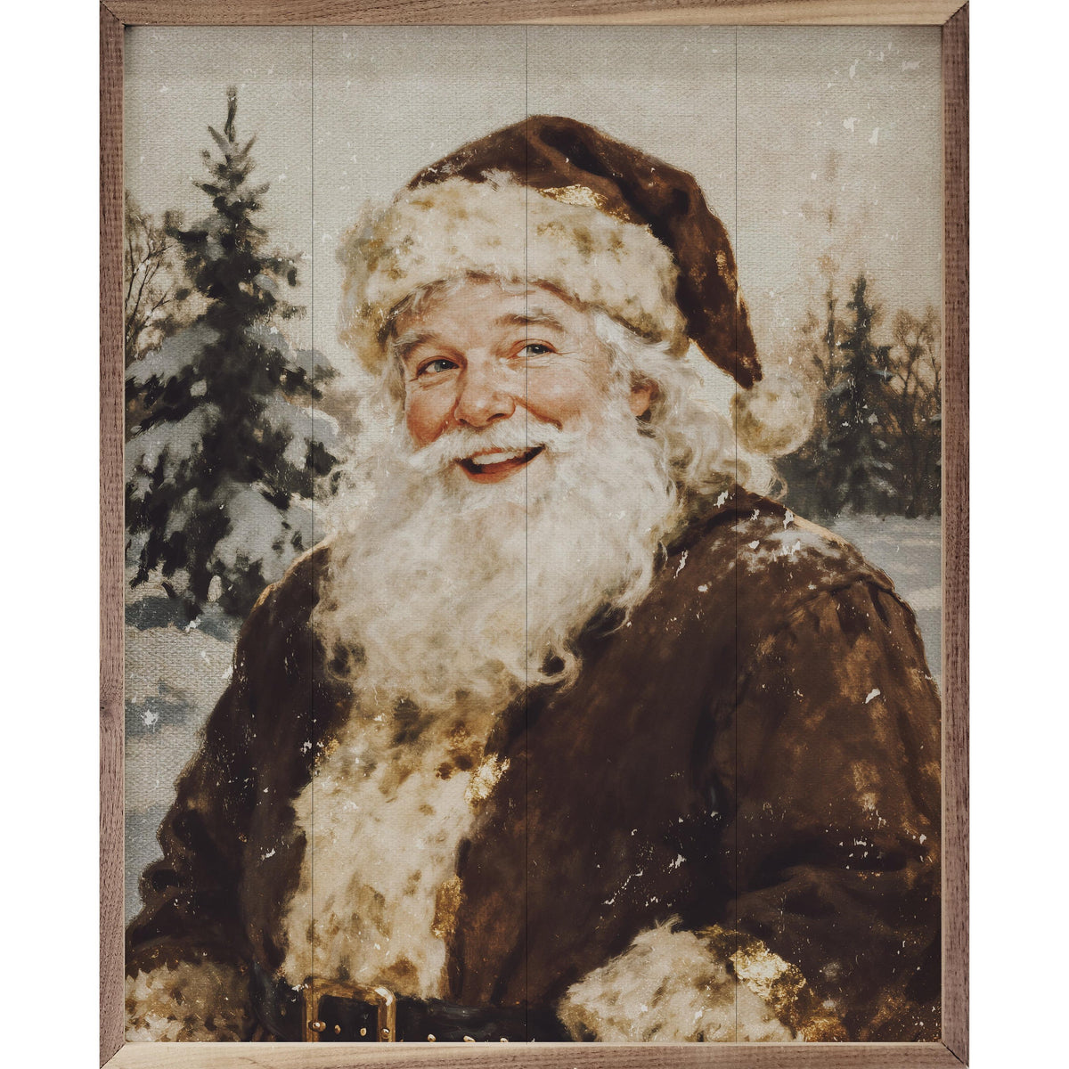 Santa In The Timber Printed and Framed Wall Sign