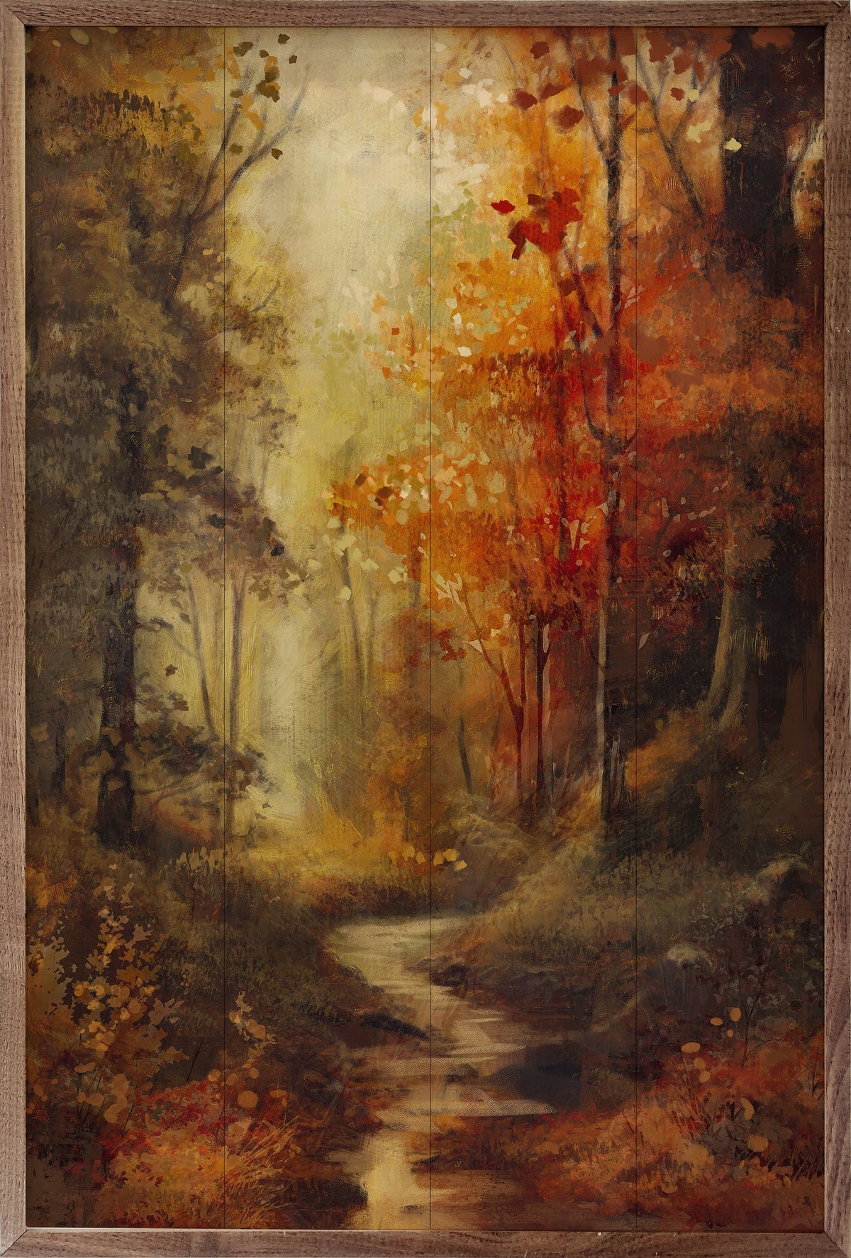 Vintage Fall Landscape 2 By Nina Blue Printed and Framed Wall Sign