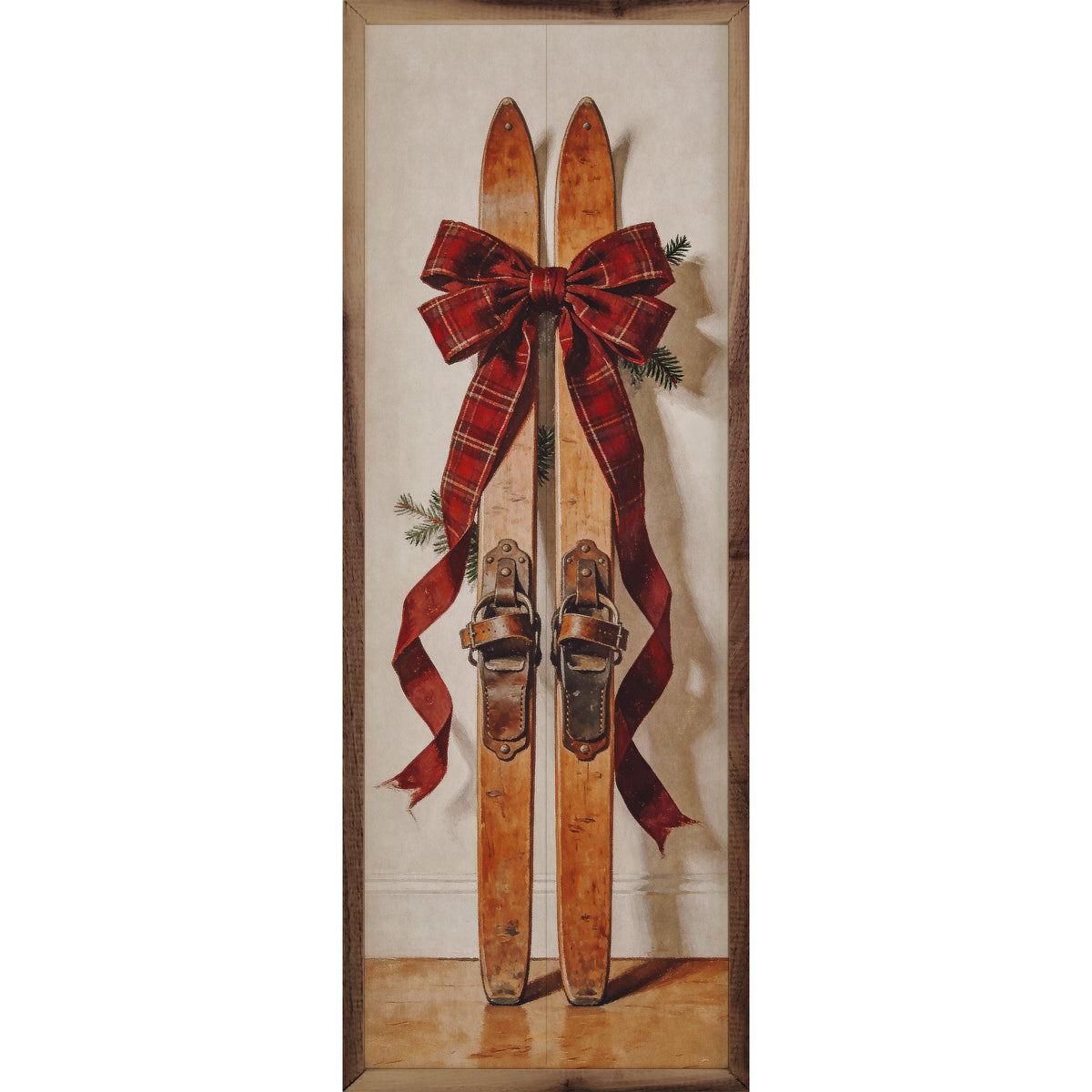 Antique Skis Printed and Framed Wall Sign