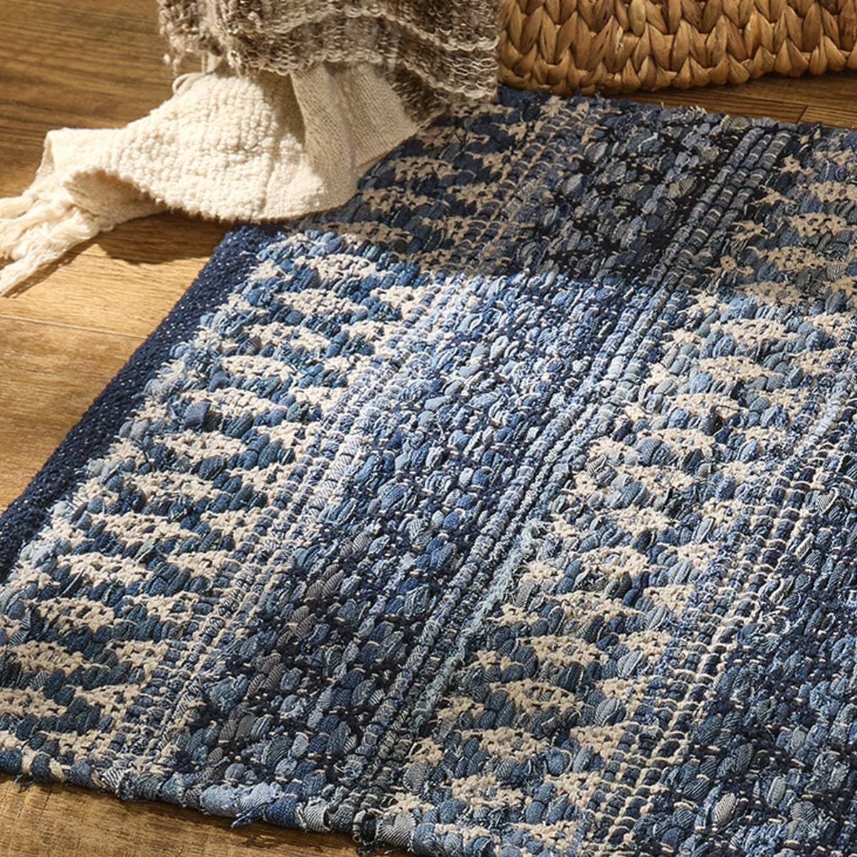 Dressed Up Denim Chindi Rug 24" x 38" Rectangle