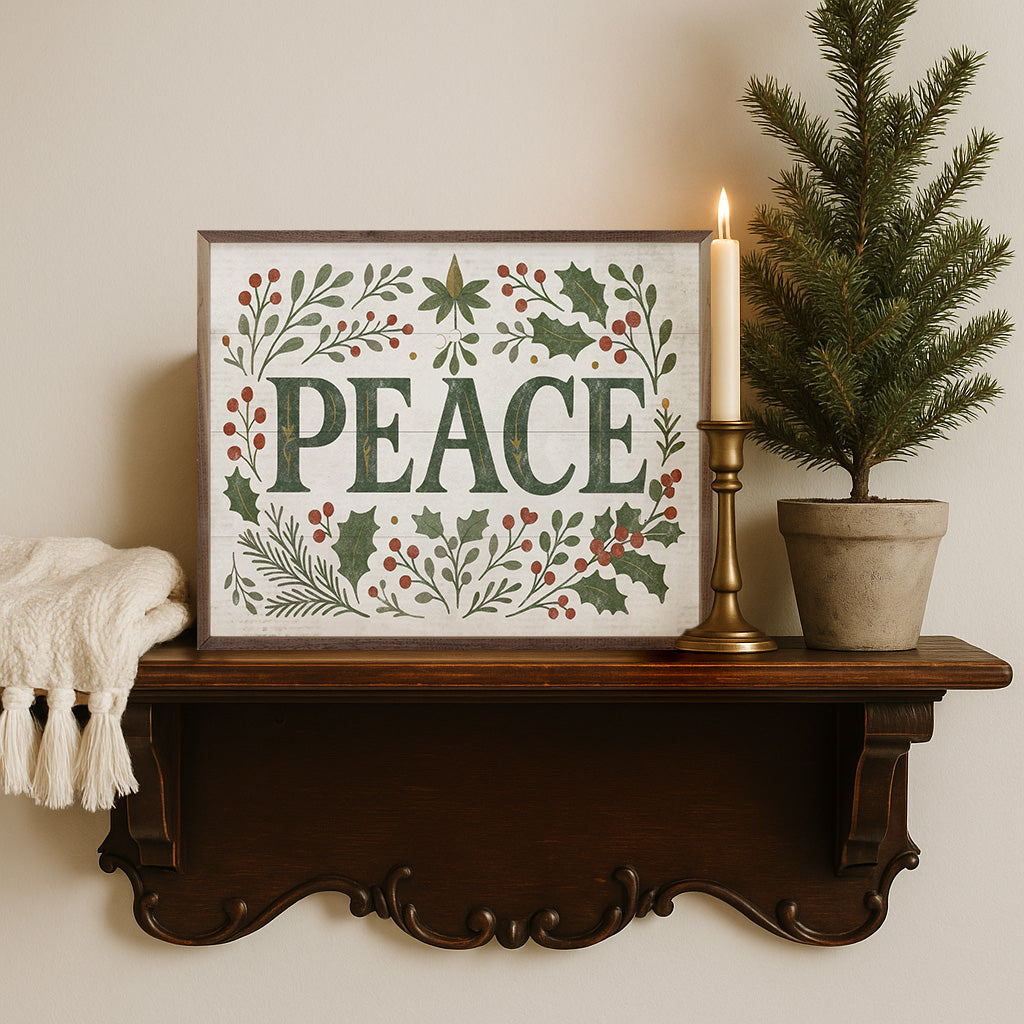 Decorative Peace Printed and Framed Wall Sign