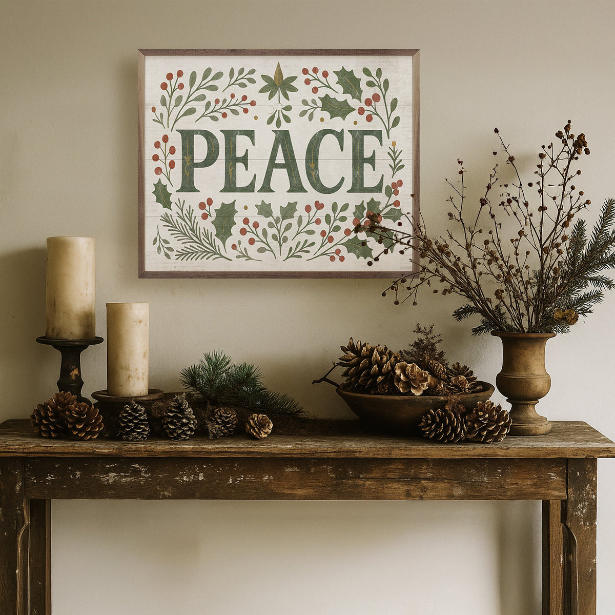 Decorative Peace Printed and Framed Wall Sign