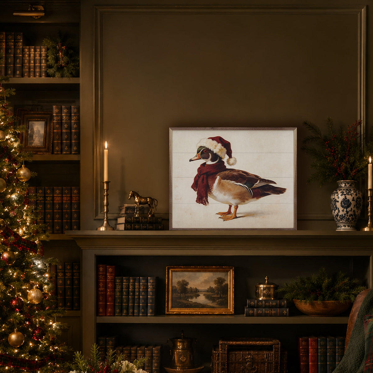 Holiday Mallard Printed and Framed Wall Sign