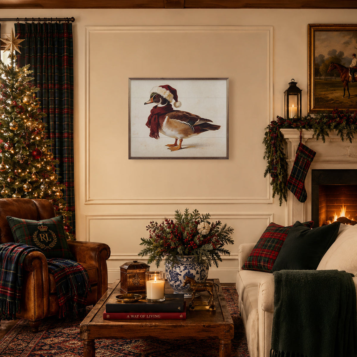 Holiday Mallard Printed and Framed Wall Sign