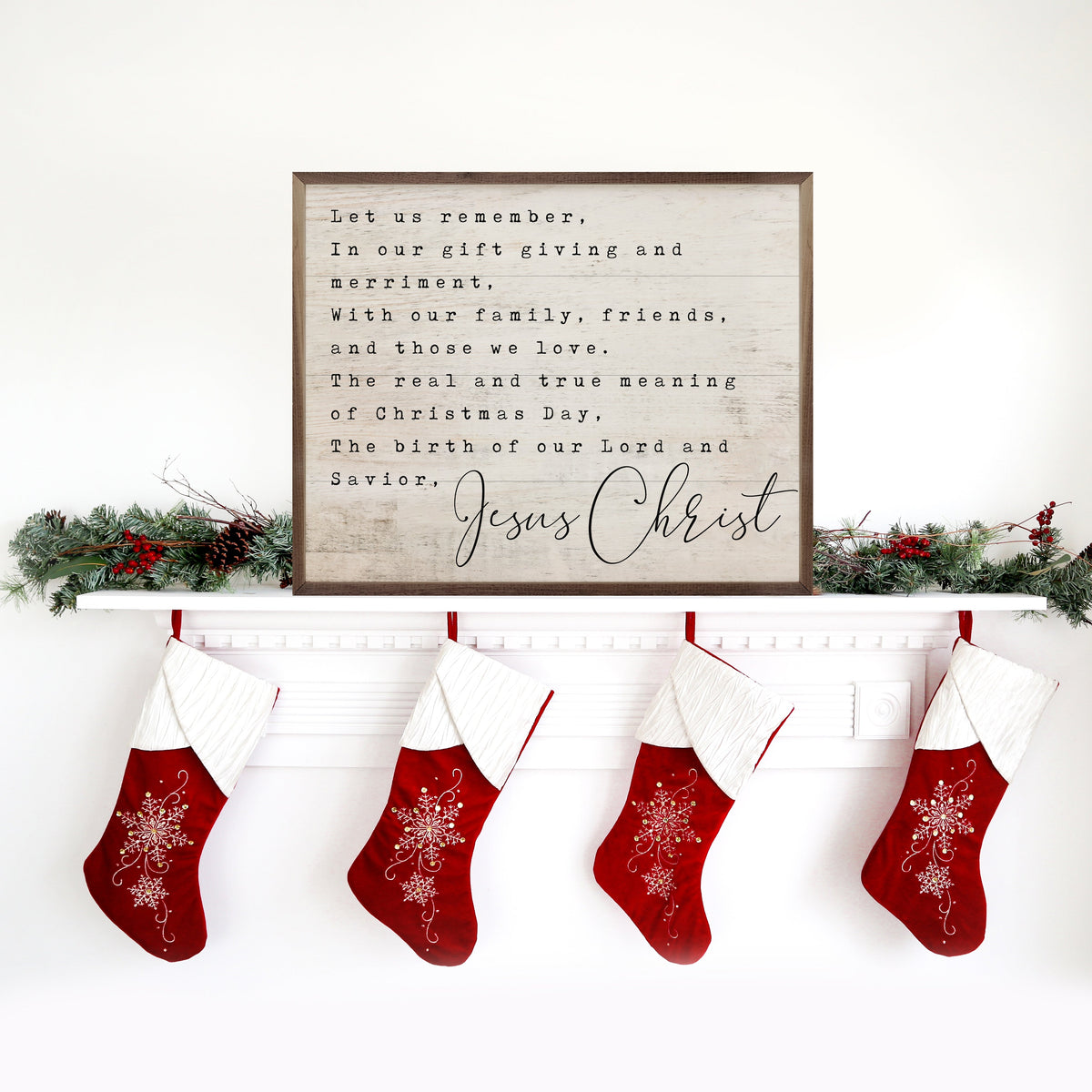 Jesus Christ Whitewash Printed and Framed Wall Sign