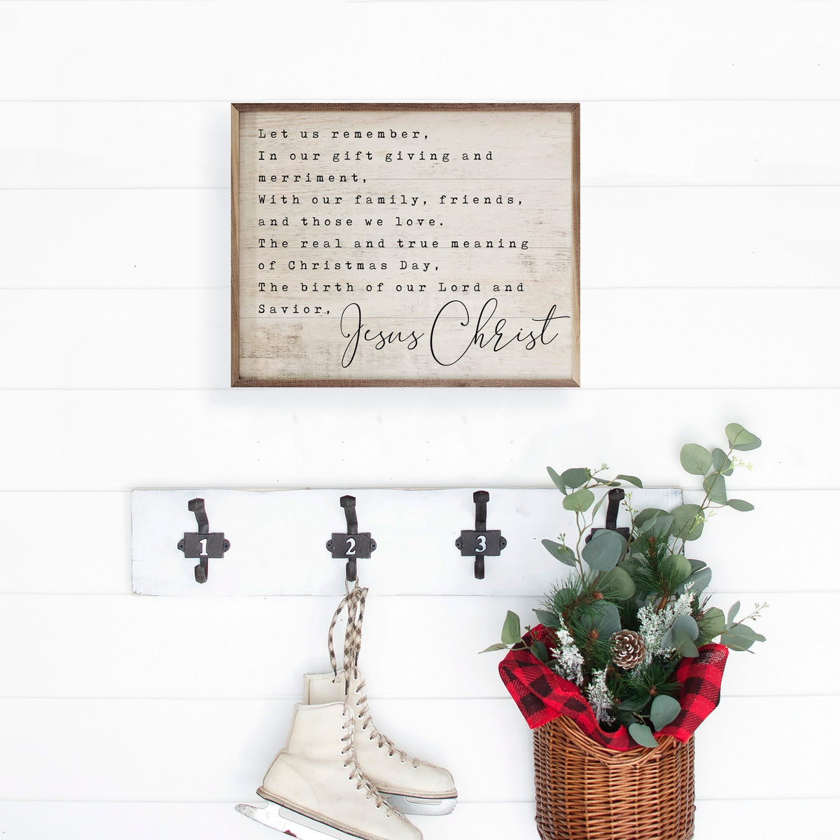 Jesus Christ Whitewash Printed and Framed Wall Sign