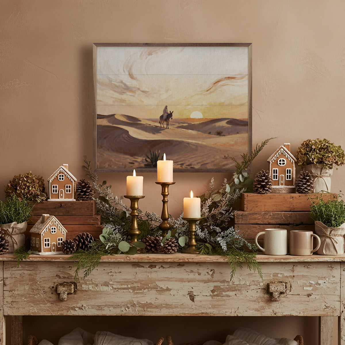Mary In The Desert Printed and Framed Wall Sign