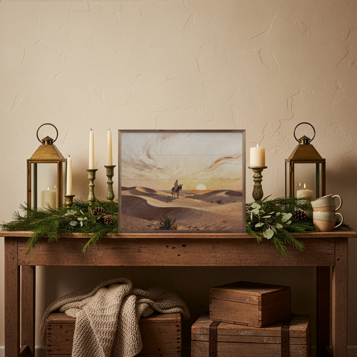 Mary In The Desert Printed and Framed Wall Sign